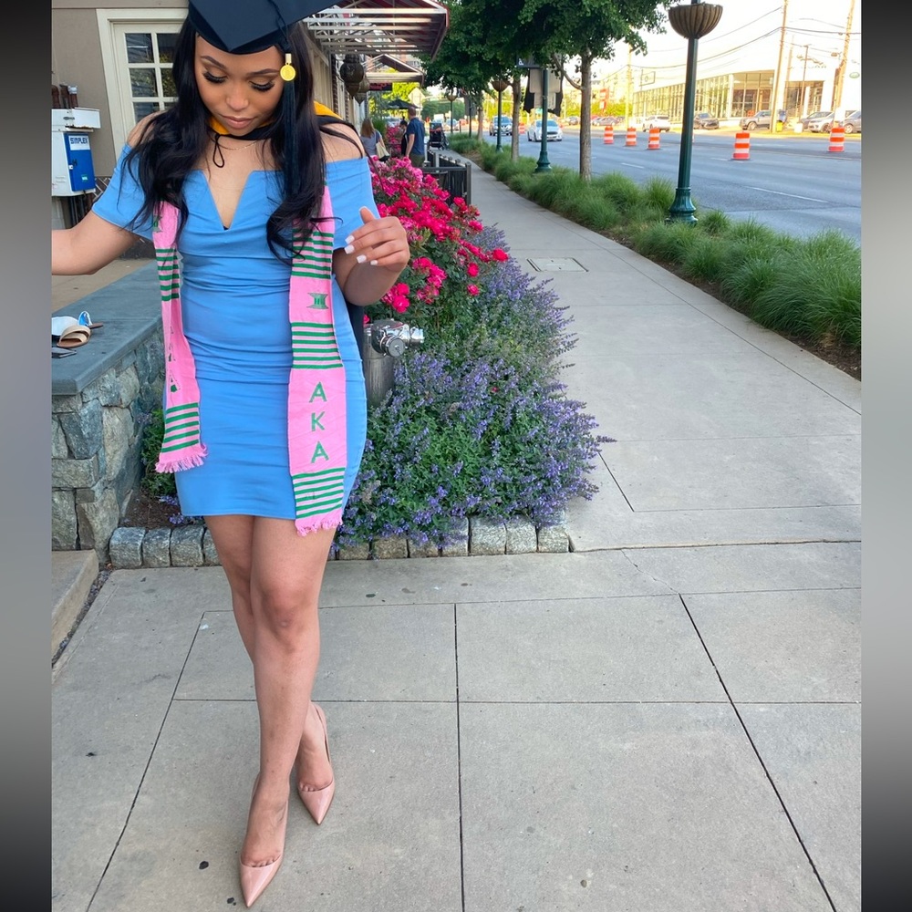 Elegant Off-Shoulder Blue Dress